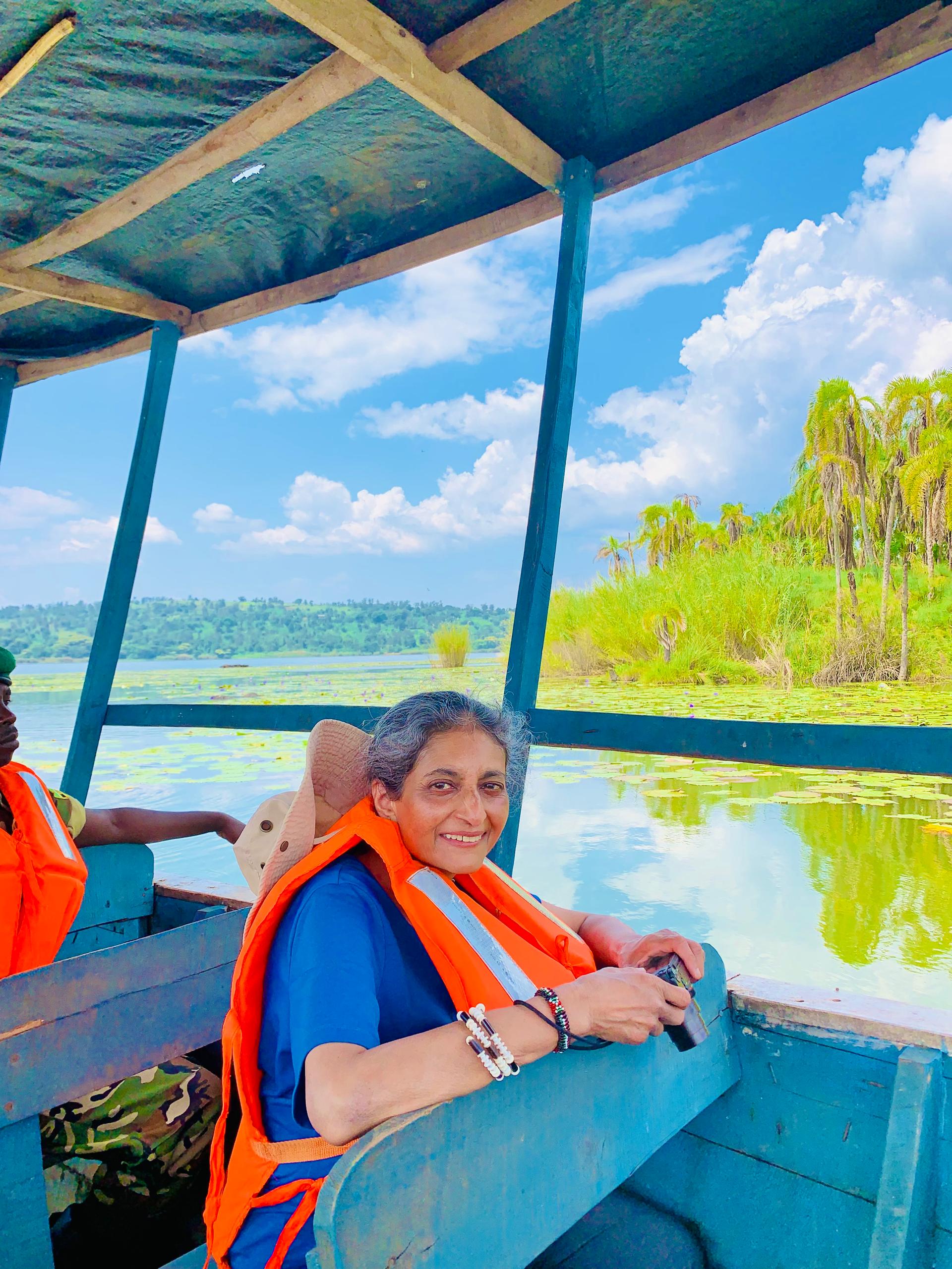 Family by Lake Tanganyika after airport transfer